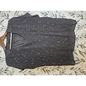 Eileen Fisher Blouse Black Womens Size M 100% Silk